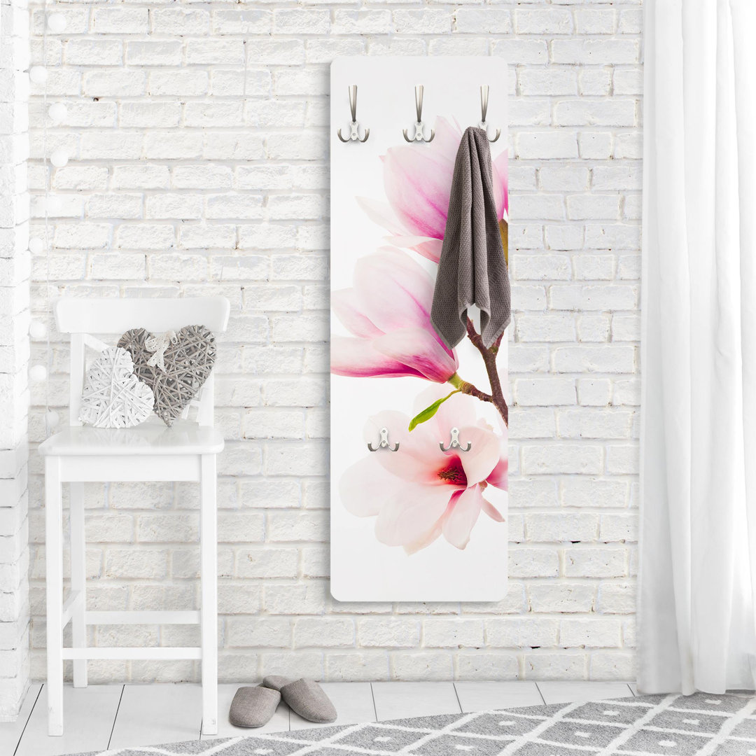Delicate Magnolia Branch Wall Mounted Coat Rack