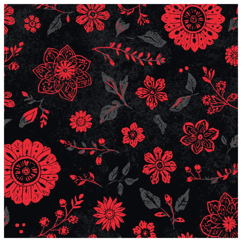 Toile tendue à motif floral rouge dans de nombreuses tailles, 24 x 36 pouces