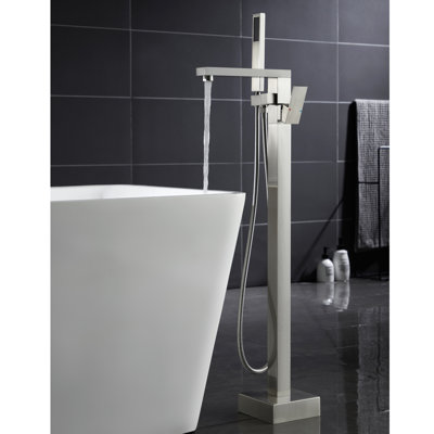 Robinet de baignoire autoportant en acier inoxydable 304 avec douche à main