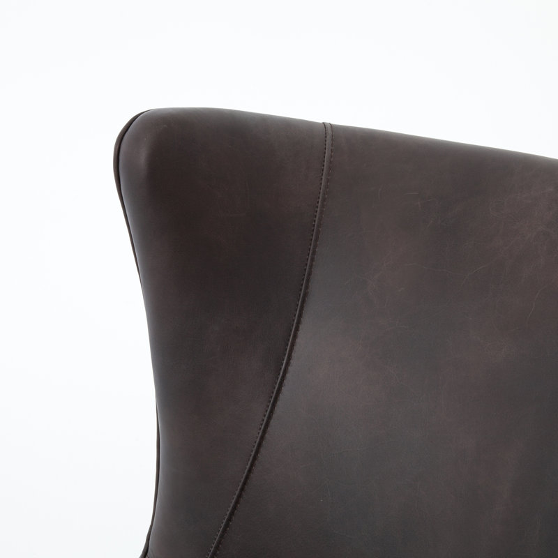 Marlow Wingback Chair, Vintage Black, Toasted Parawood