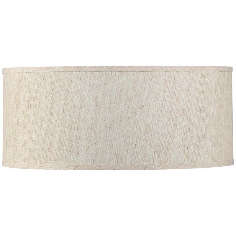 9" H x 20" W Ecru Linen Finish Paper Drum Pendant Shade, Beige