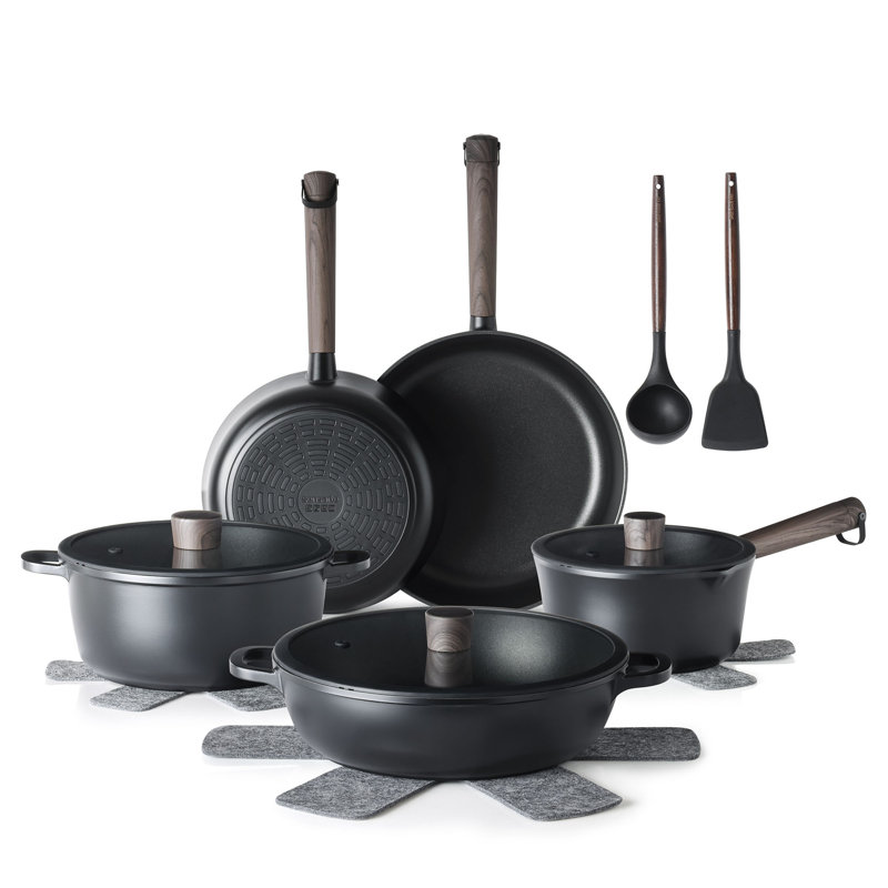 SENSARTE Nonstick Cookware Set Pots And Pans Set Kitchen Non-Stick Cooking Set, Dishwasher & Oven Safe, Induction Compatible, Free Of Intentionally Added PFOA/PFOS, 15Pcs
