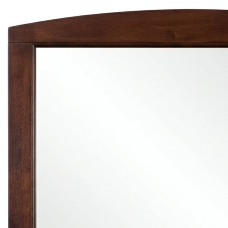Miroir rectangulaire moderne encadré en bois Pine Brook Cherry, 85,7 cm (L) x 101 cm (H)