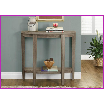 Table basse demi-lune de salon compacte en stratifié blanc à 2 niveaux Tablette de rangement fixe