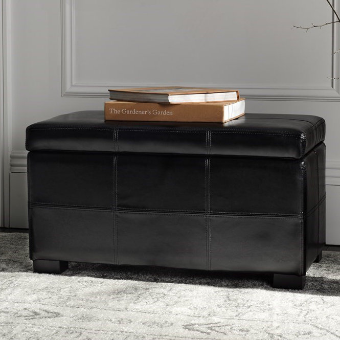 Alescia Faux Leather Upholstered Storage Bench, Taupe, 29.9" X 18.1" X 16.7"