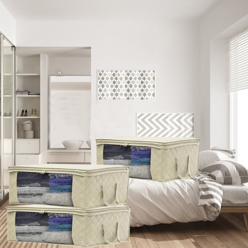 Rangement sous le lit en tissu, Abricot