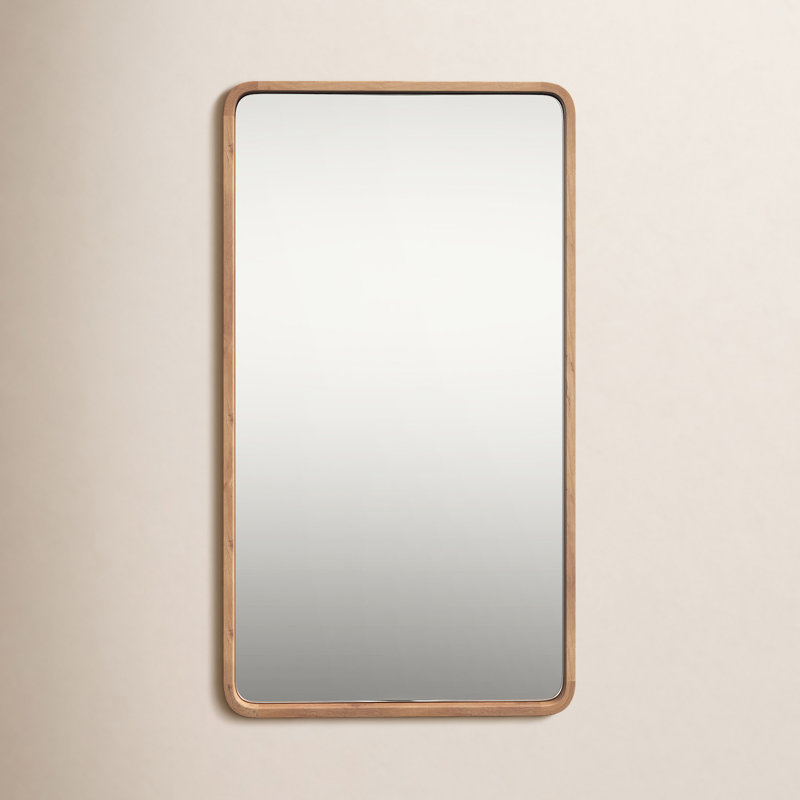 Sherman Wood Rectangle Mirror, 36" x 20", Natural Rustic