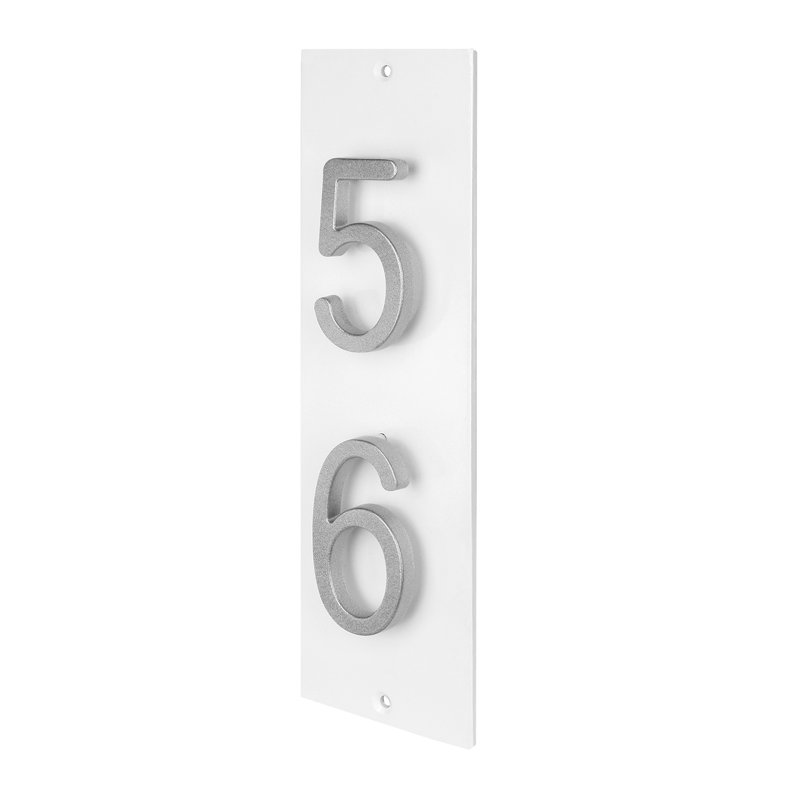 Plaque d'adresse verticale flottante en aluminium Royal Shade - numéros de maison à 2 chiffres personnalisés pour les espaces intérieurs et extérieurs