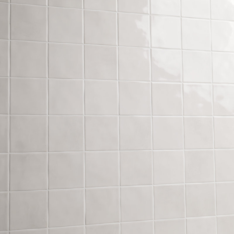 Renzo Dove 5 in. x 5 in. Glossy Ceramic Wall Tile, Dove