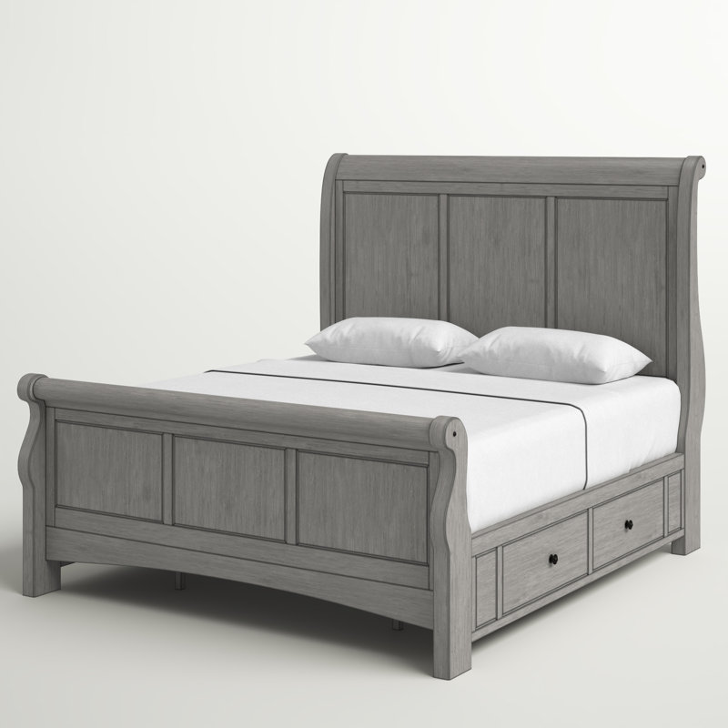 Melfa Bed, Antique Gray, Queen