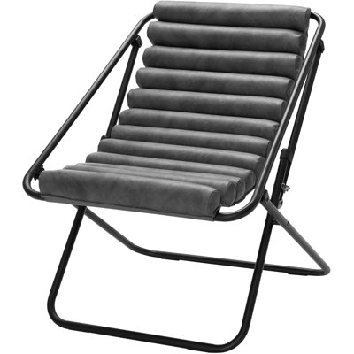 Chaise longue pliante en cuir Vegan