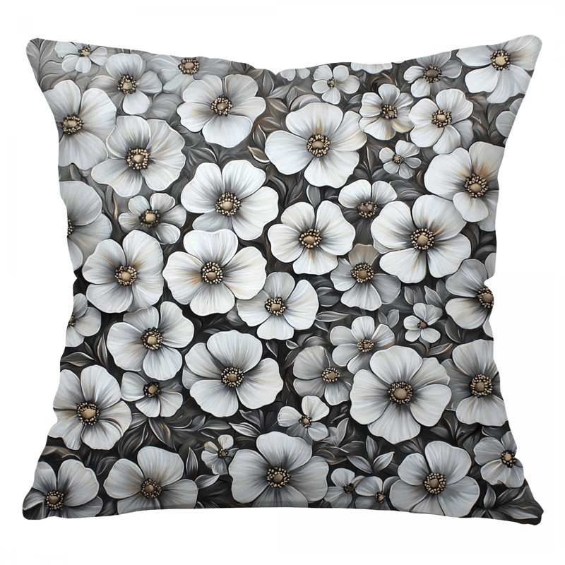 Coussin Floral, Carré 14 po