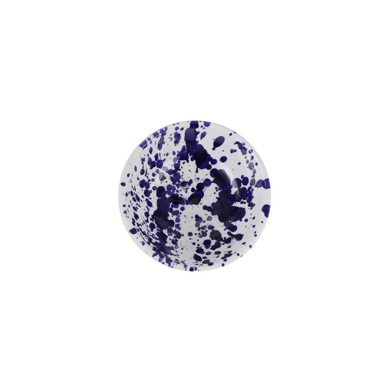 Cobalt and White Hand-Painted Ceramic Dipping Bowl