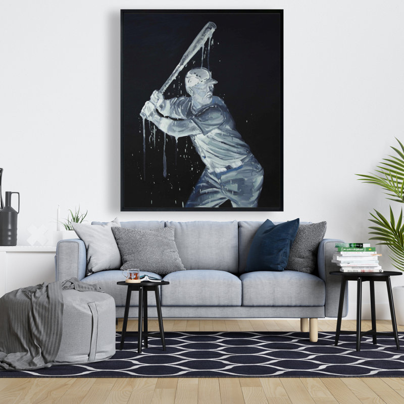 Baseball Player Print On Canvas