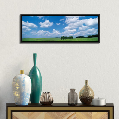 «Cumulus Clouds over a Landscape, Allemagne» par Panoramic Images - Reproduction giclée sur toile tendue avec châssis