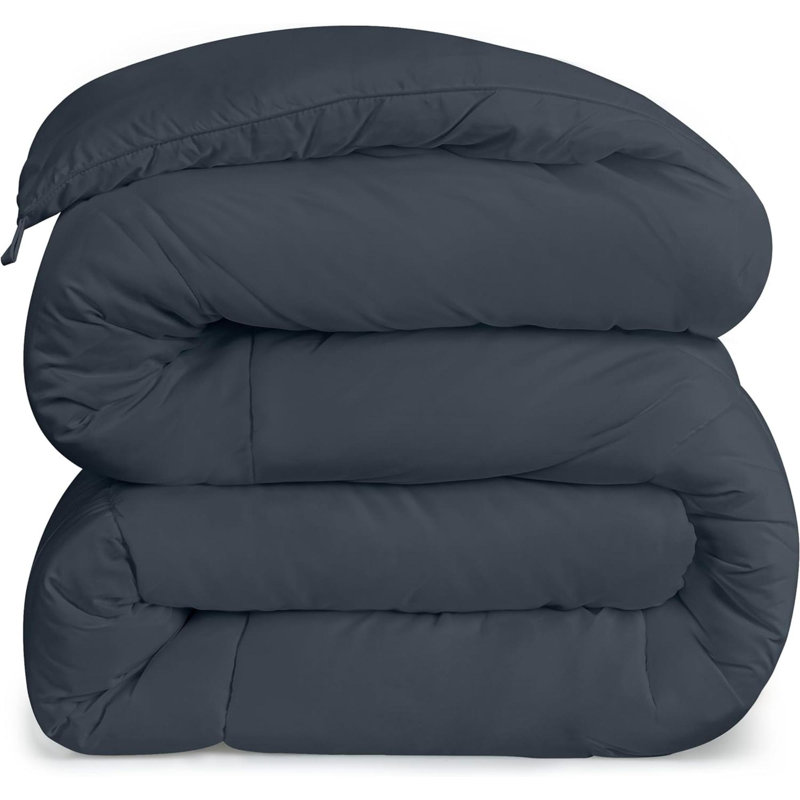 Comforters King Size, All Season Duvet Insert, Down Alternative Box Stitched Bed Comforter With Corner Tabs, Machine Washable