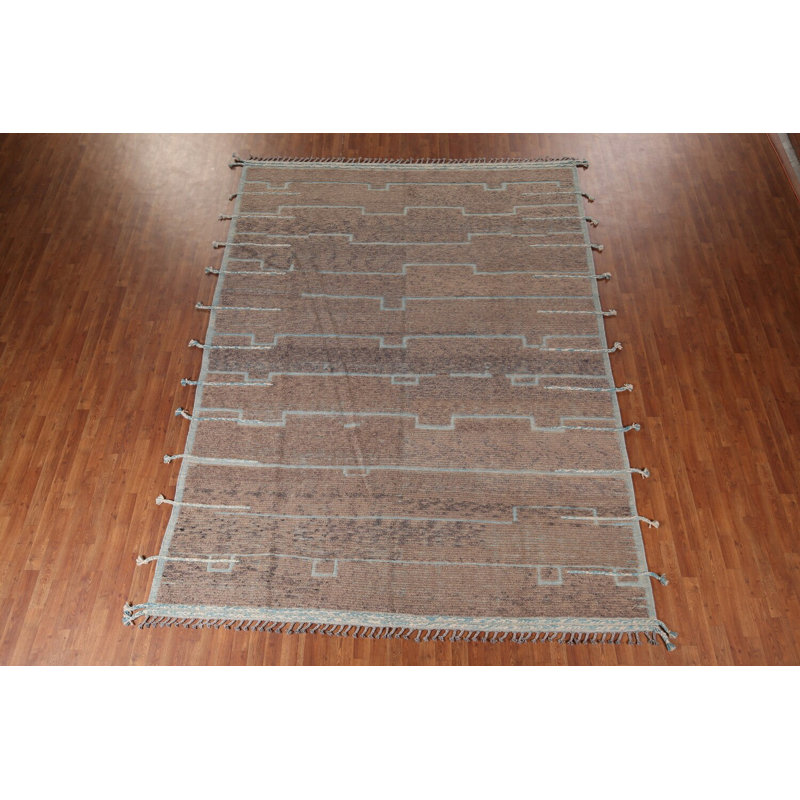 Brown Moroccan Abstract Area Rug 9x12