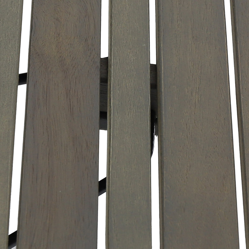 Grey Foldable Outdoor Side Table - Acacia Wood Slat Design Patio Accent Table, 21.5"x13.75"x16", No Assembly Required, Gray