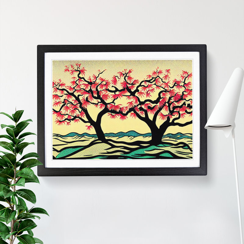 Excellent Trees - Single Picture Frame Painting, Black, 46cm H x 64cm W x 2cm D
