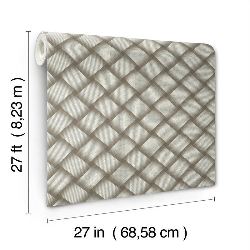 Bayside Basket Weave Wallpaper Roll, Mocha