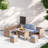 6-piece All Weather Pe Rattan Sofa Set With Adjustable Seat, Storage Box, Removable Covers And Tempered Glass Top Table