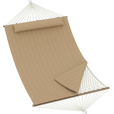 Double Hammock for 2 Adults, 450 lbs Capacity, Heavy-Duty Cotton Rope Outdoor Hammock