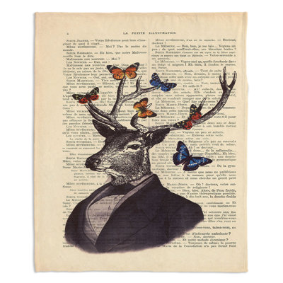  Couverture à motif de cerfs