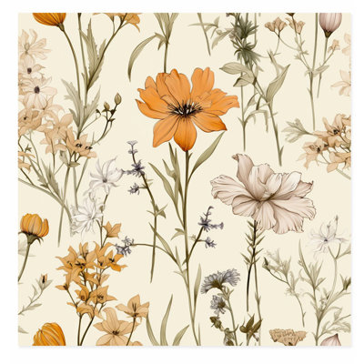 «Botanical Wildflower Symphony XV Cottage», reproduction d'art non encadrée