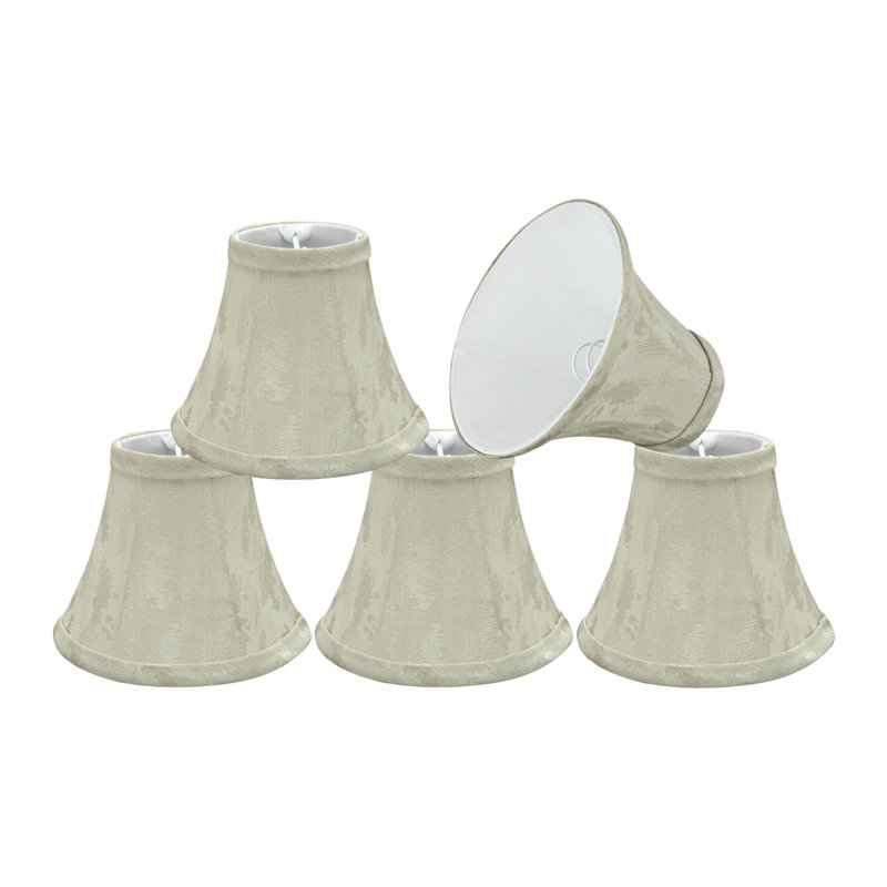 Abat-jour en tissu texturé jacquard H 5 po en tissu crème