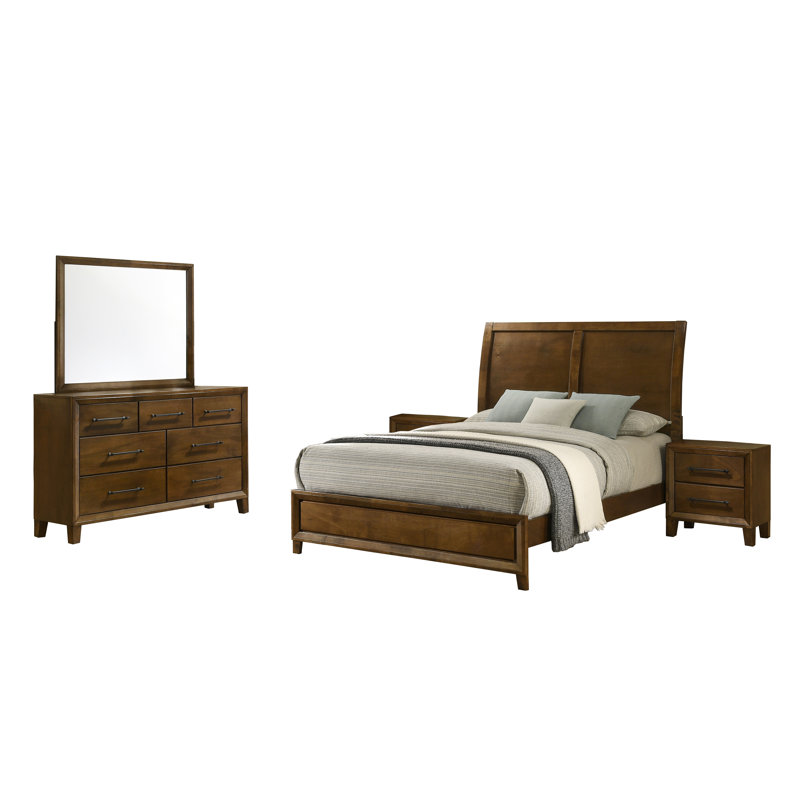 Bangor 5-Piece Wood Queen Bedroom Set, Brown, Queen