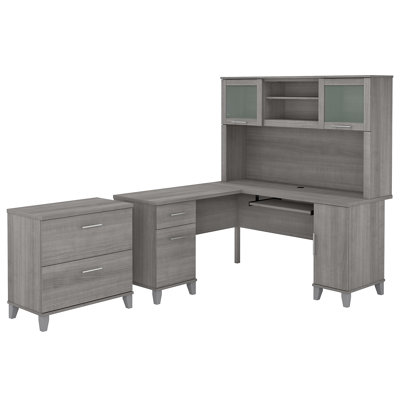 Ensemble de bureau d'ordinateur en L 3 pièces avec rehausse Magomed