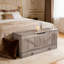 Banc de rangement multifonctionnel avec tiroir coulissant, capacité de poids de 220 lb, charnière de sécurité et ouverture en forme de U pour l'entrée, le salon ou la chambre à coucher