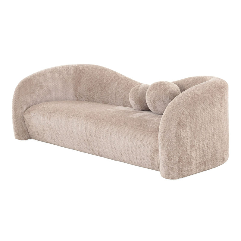 Hearon - Canapé 3 places beige contemporain en tissu