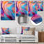 «Transitional Pink and Blue Shapes II», art mural abstrait sur toile en métal-1865293737