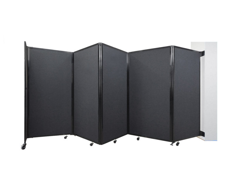11 - Cloison pliante à panneaux, 5, Gris foncé, H 60 po x l 168 po x P 12 po