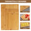 Ensemble de 3 planches à découper en bois de bambou avec compartiments - planches à découper pour la cuisine avec poignées intérieures et rainures à jus, plateau de service idéal et étal de boucher pour la viande, les légumes