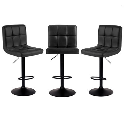 Swivel Upholstered Adjustable Height Counter Stool with Metal Frame