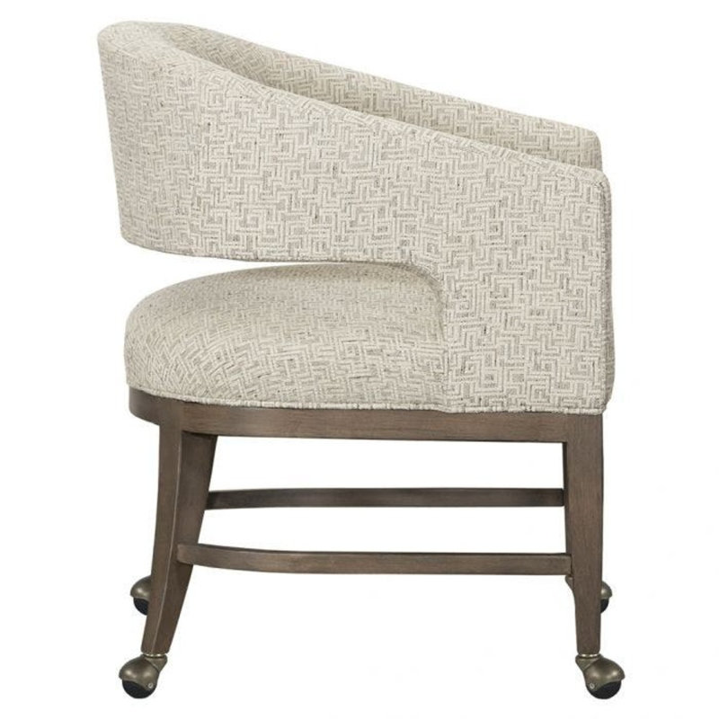 Cleo Upholstered Solid Back Arm Chair, Almond Buff, Parchment (8794 70)