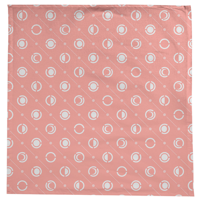 Classic Moon Phases Tablecloth, Light Red/White