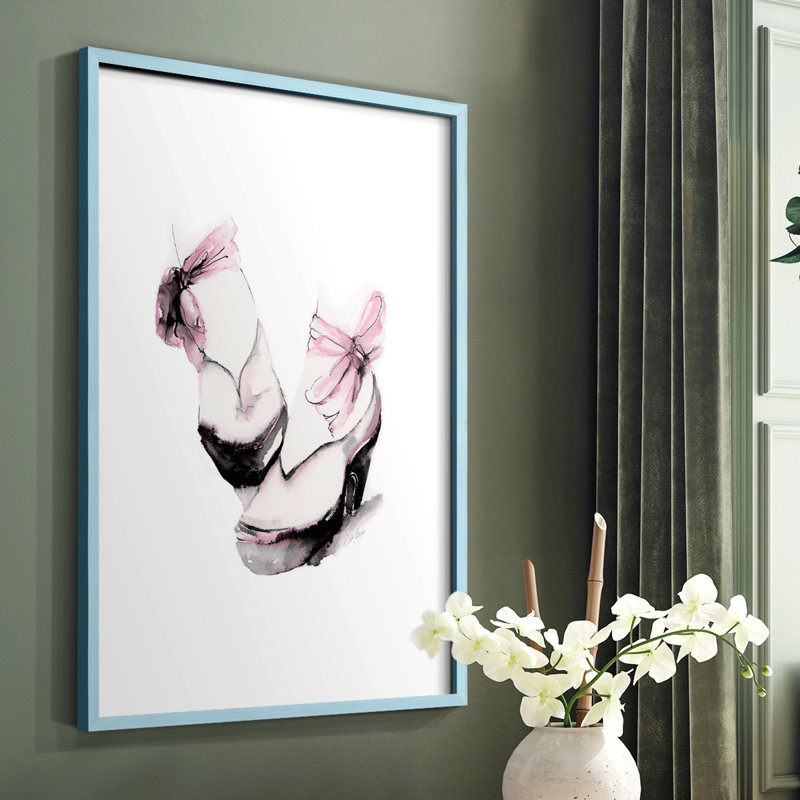 Ballet plateforme, reproduction encadrée - bois massif, Bleu, H 10 po x l 8 po