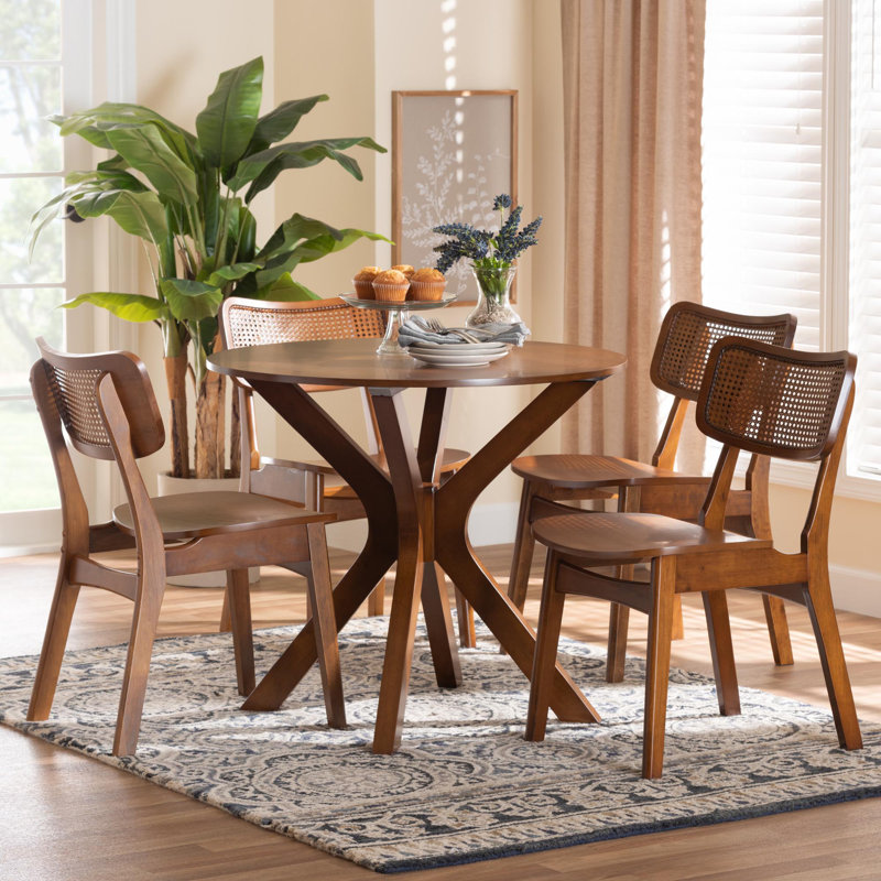 Ensemble repas pour 4 personnes Branoon, Brun, Brun / Naturel