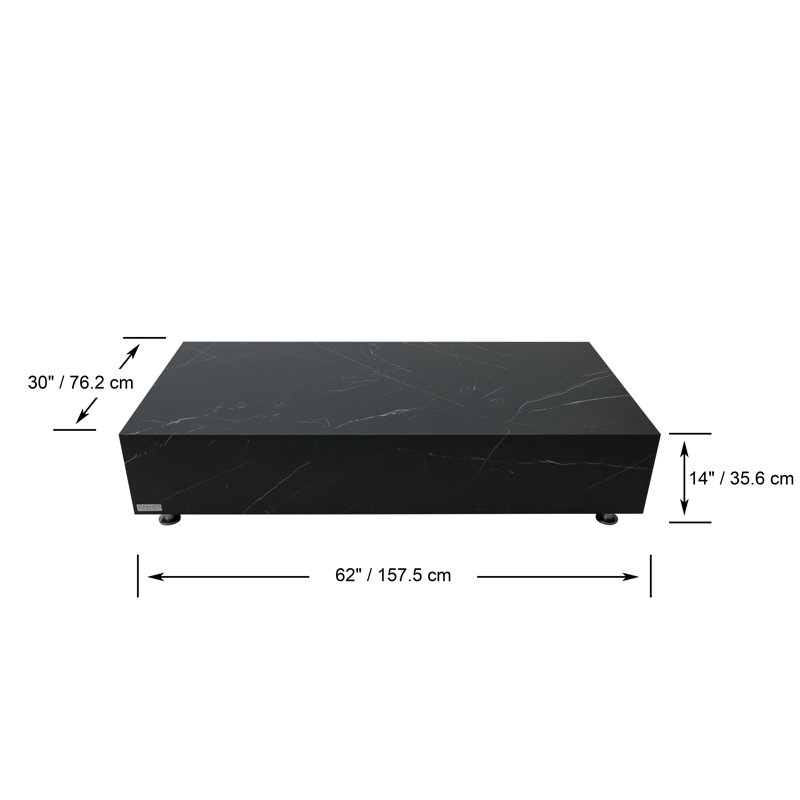 Table basse d'extérieur en porcelaine L 62 po x l 30 po Sofia