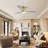 52 Inch Decorative LED Ceiling Fan With Dimmable LED Light 6 Speed Remote 3 Solid Wood Blades Reversible DC Motor For Living Room-1859448362-1859448361