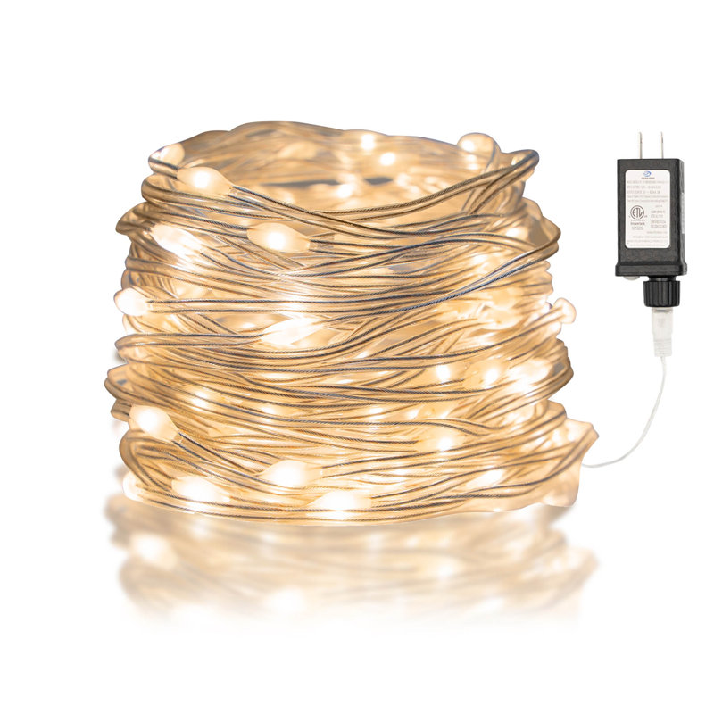Knisha Outdoor 100 - Bulb 516'' Plug-in Fairy String Light, Warm White
