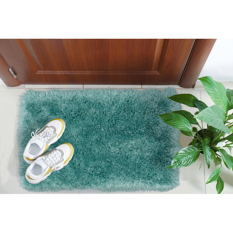 Tapis vert touffeté à la main Petrey, Rectangle de 2 pi x 3 pi