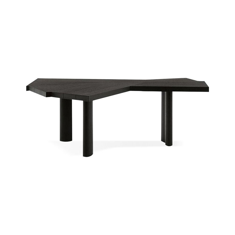 Bureau créatif en bois massif noir, H 29,53 po x l 55,12 po x P 35,43 po