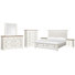 Gelinas Queen Upholstered Panel Storage Bed 2 Nightstands Drawer Dresser With Landscape Mirror And Drawer Chest