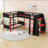 Bunk Bed With Built-In Desk, Shelves And LED