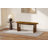 47" Wide Entryway Bench With Solid Wood Base, Brown, Wood Accent Bench Seating For 2, Dining Or Living Room, Cottage, Loft