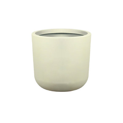Medium White Matte PVC Planter – Lightweight Pot For Indoor Plants, Modern Minimalist Home & Office Decor